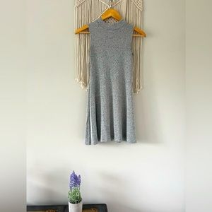 WORN ONCE; Gray, Mock-Neck, Thigh-length Dress